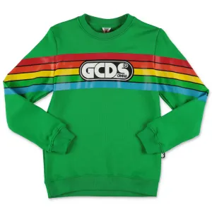 GCDS Kids Rainbow Stripe Logo Printed Sweatshirt