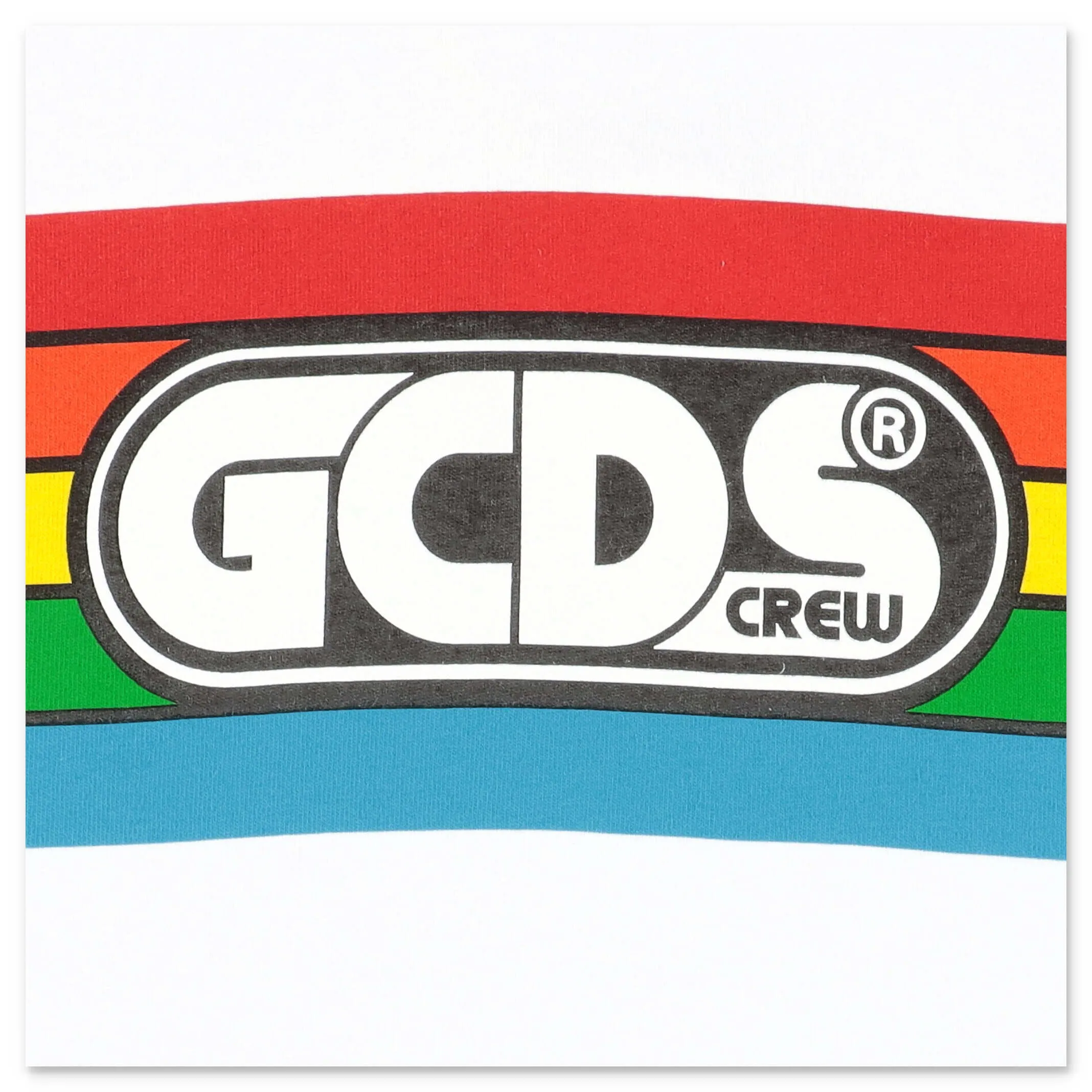 GCDS Kids Rainbow Stripe Logo Printed T-Shirt
