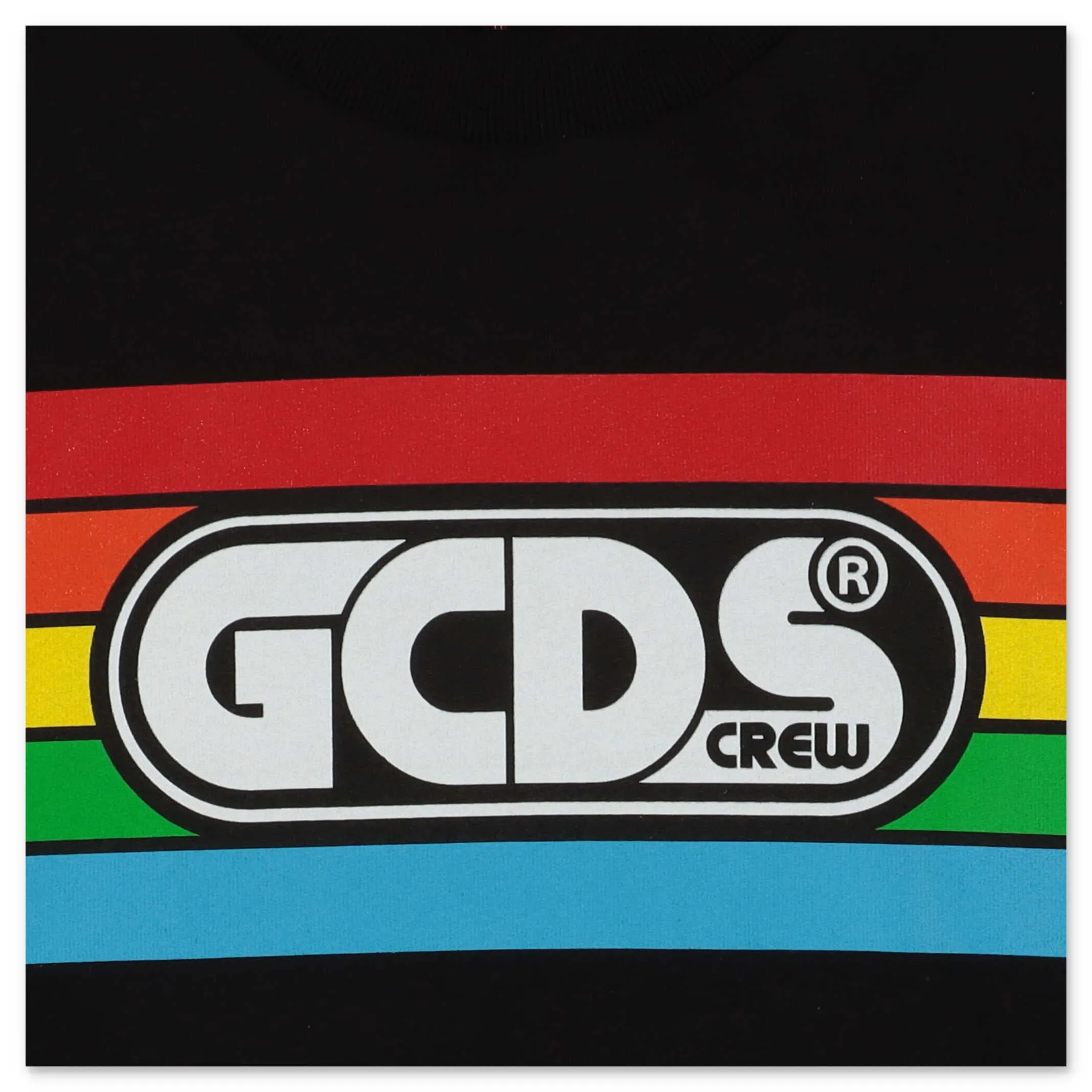 GCDS Kids Rainbow Stripe Logo Printed T-Shirt