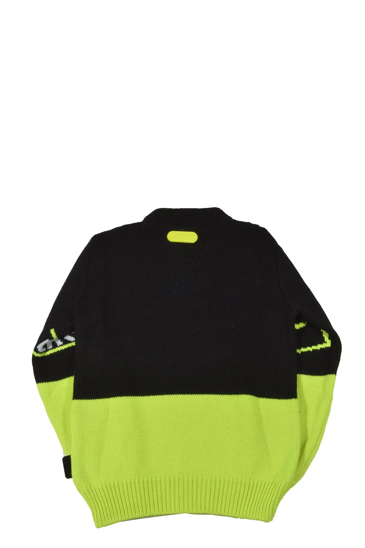 GCDS Kids Two-Tone Logo Intarsia Knit Jumper