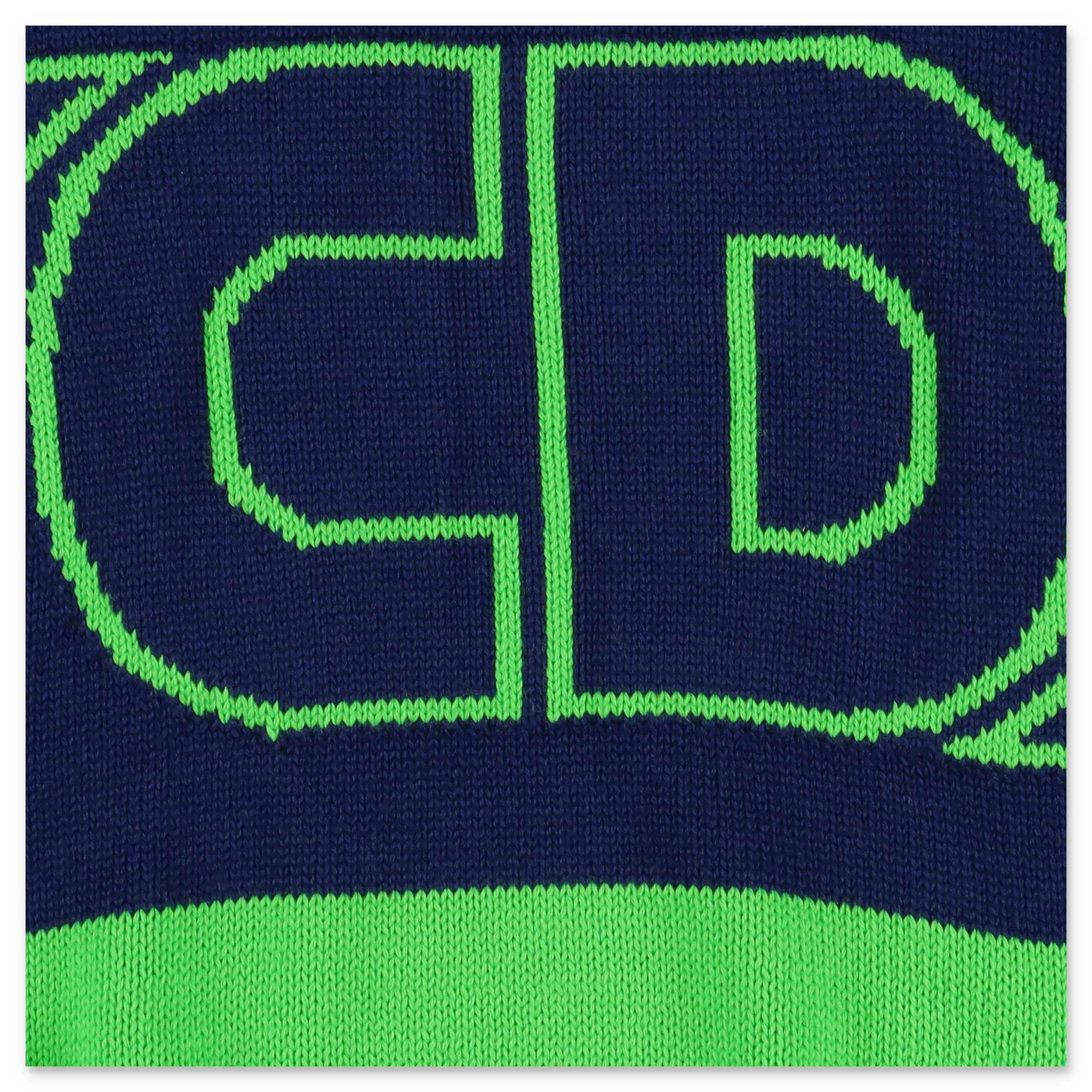 GCDS Kids Two-Tone Logo Intarsia Knit Jumper