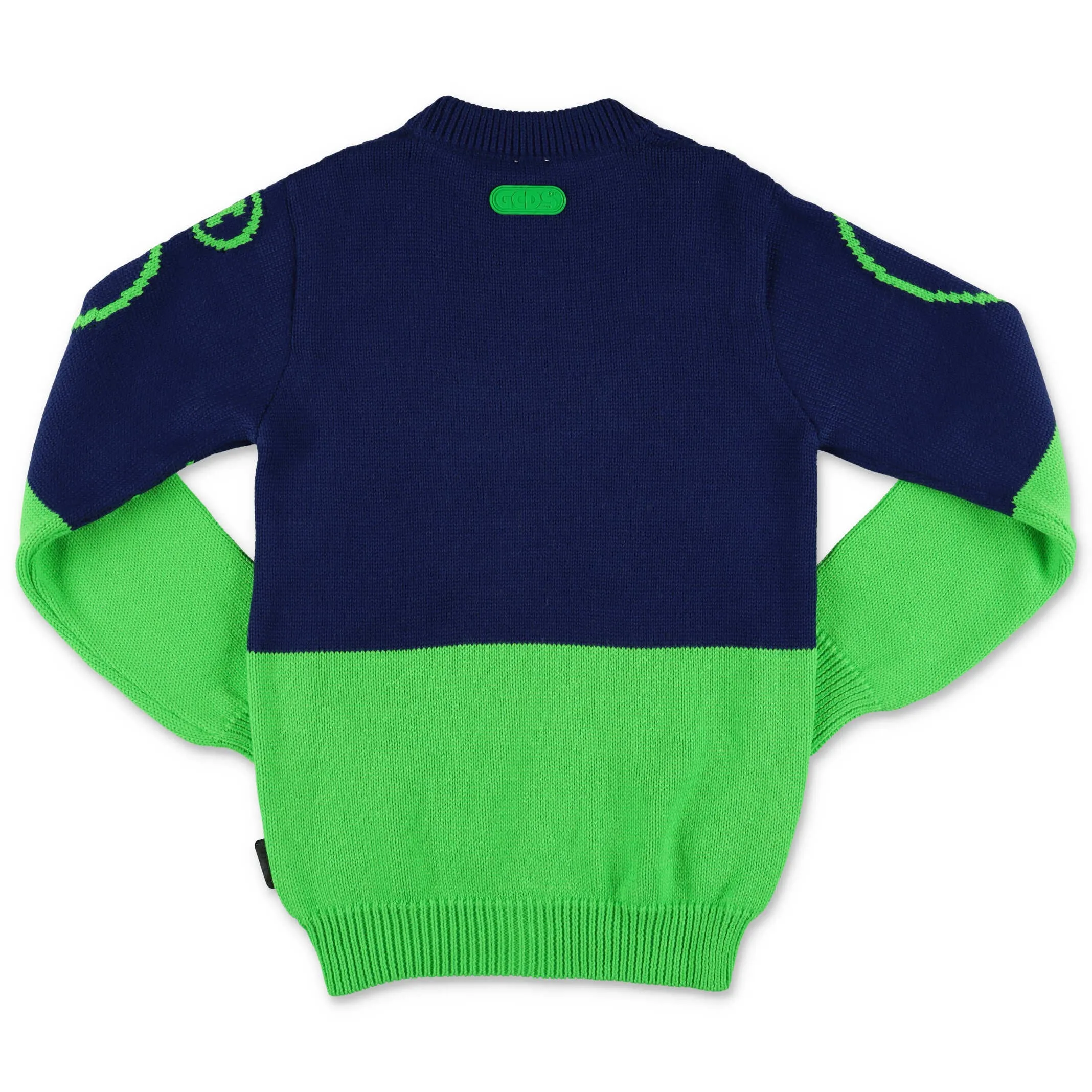 GCDS Kids Two-Tone Logo Intarsia Knit Jumper