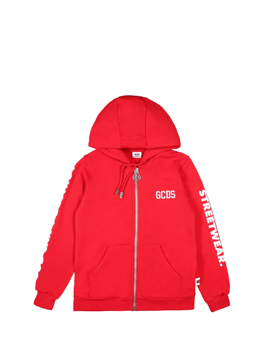 GCDS Kids Zip-Up Hooded Sweater