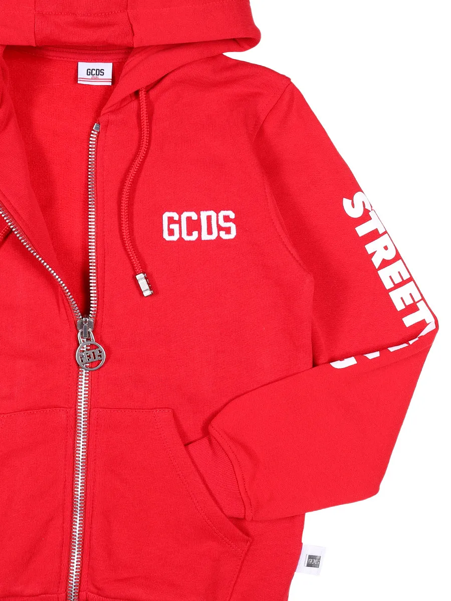 GCDS Kids Zip-Up Hooded Sweater