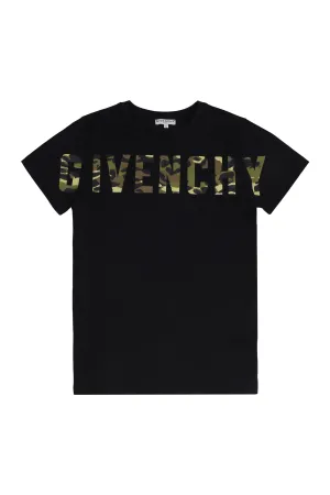 Givenchy Kids Camouflage Logo Print T-Shirt
