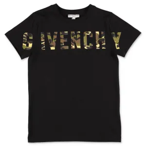 Givenchy Kids Camouflage Logo Print T-Shirt