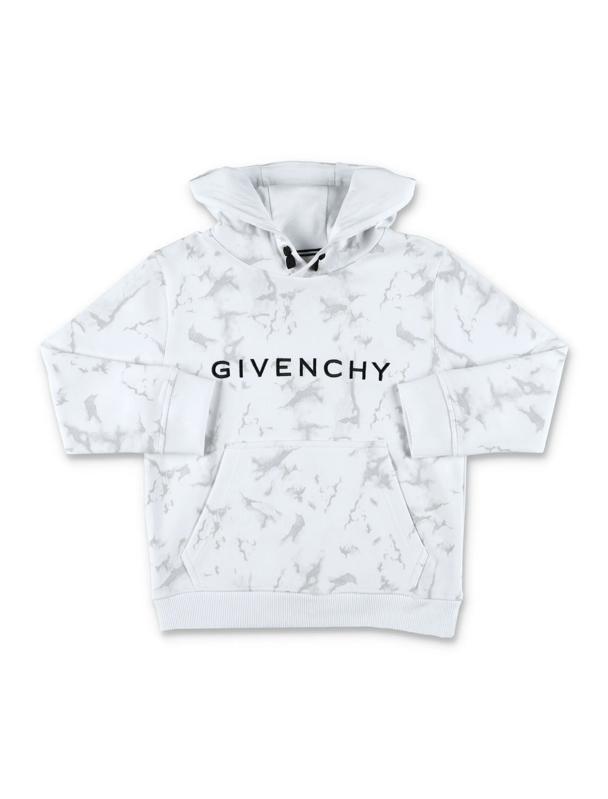 Givenchy Kids Logo Embroidered Marbled Printed Hoodie