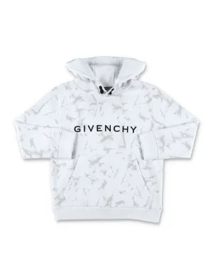 Givenchy Kids Logo Embroidered Marbled Printed Hoodie