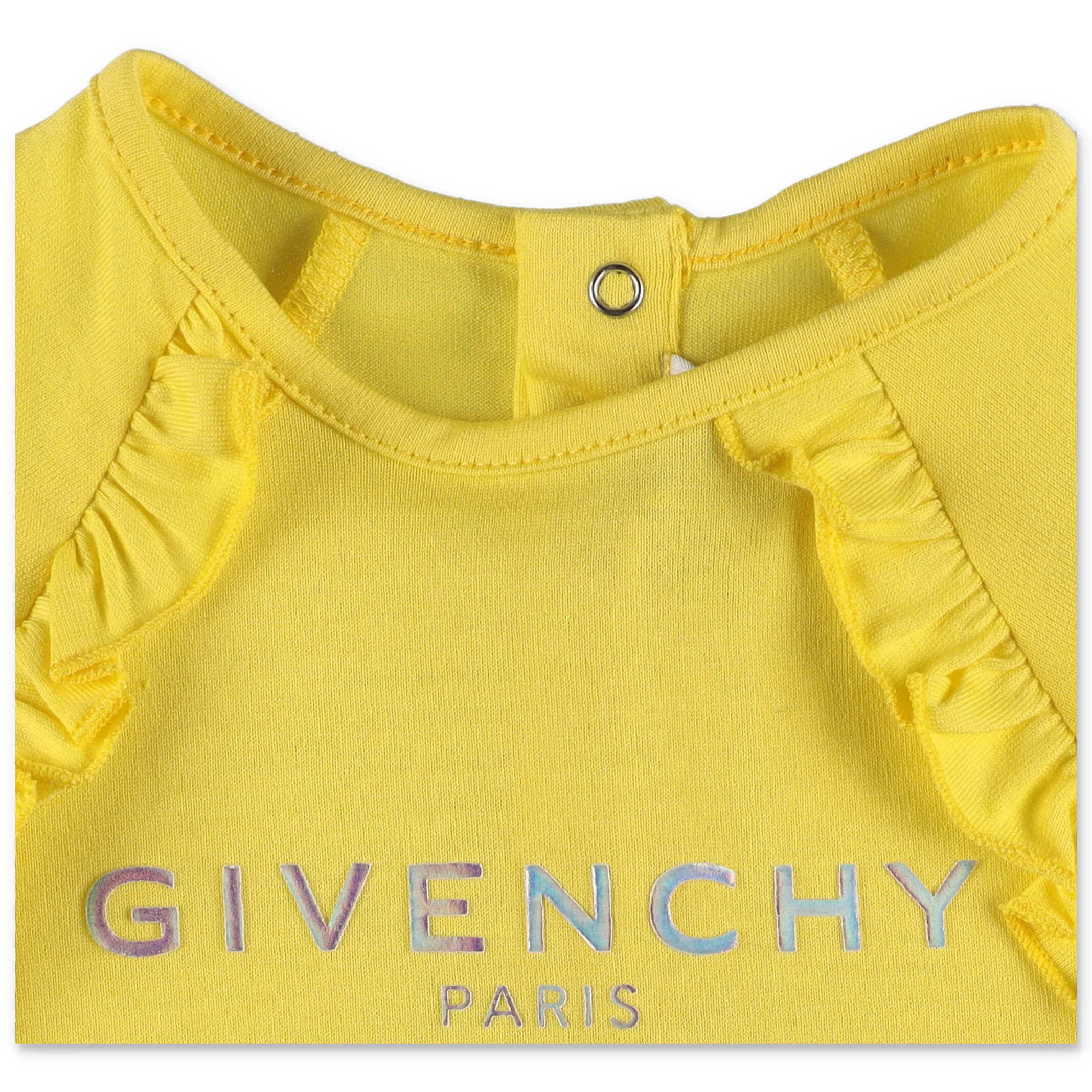 Givenchy Kids Logo Embroidered Ruffle Detail T-Shirt