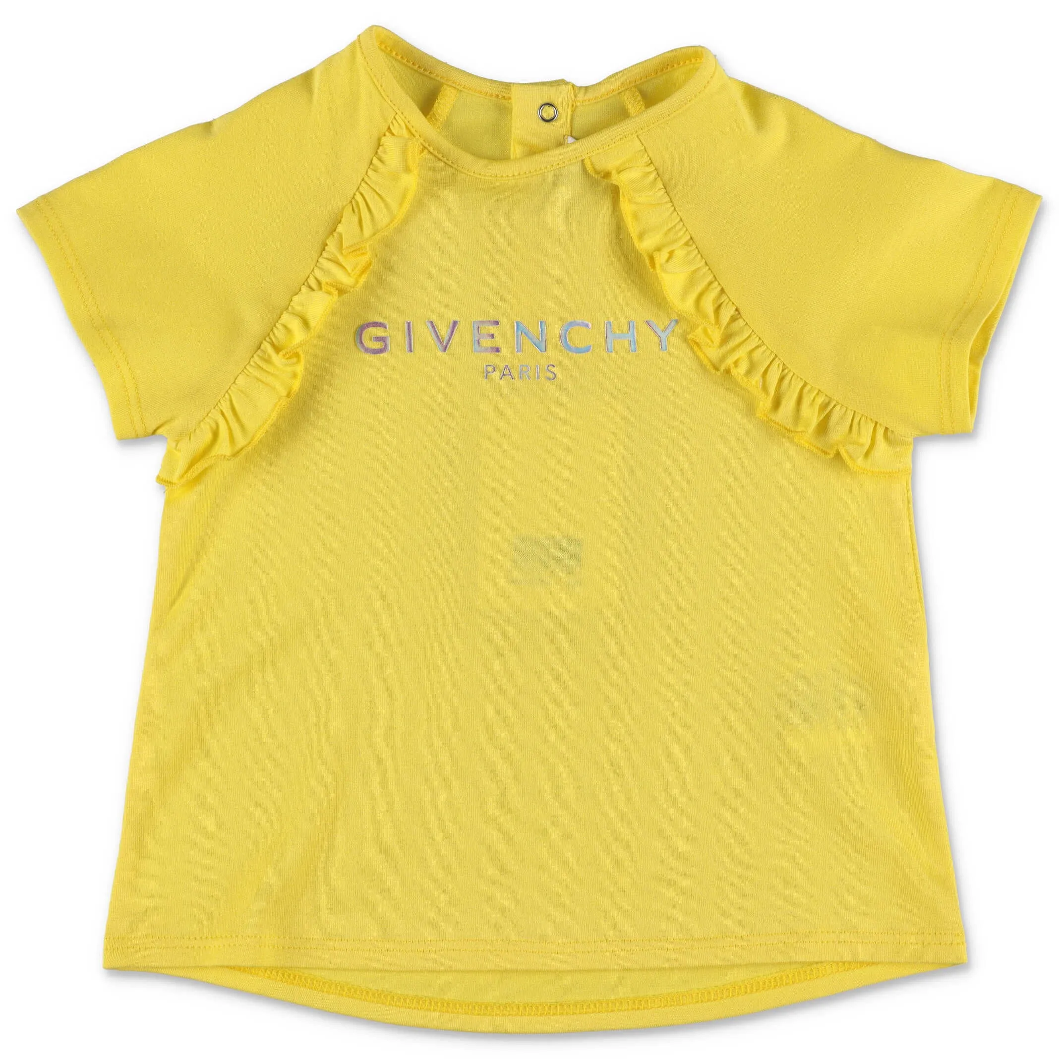Givenchy Kids Logo Embroidered Ruffle Detail T-Shirt