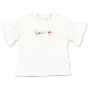 Givenchy Kids Logo Embroidered Ruffled Sleeve T-Shirt