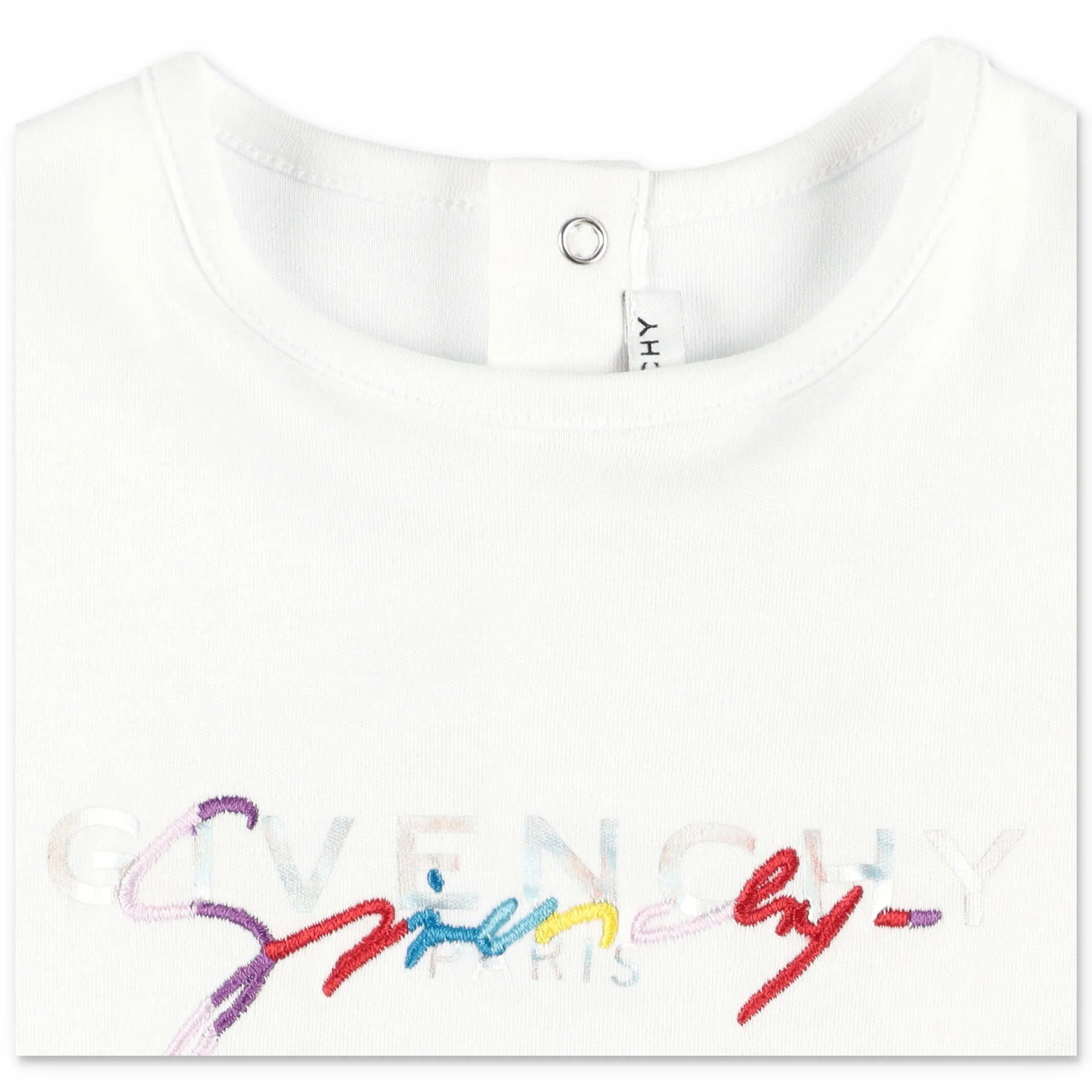 Givenchy Kids Logo Embroidered Ruffled Sleeve T-Shirt