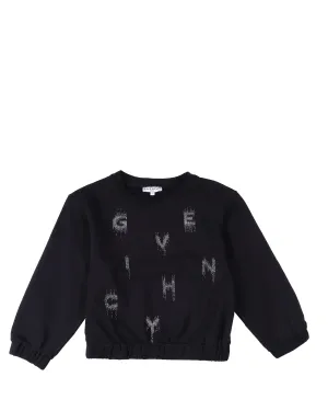 Givenchy Kids Logo Glittered Crewneck Sweatshirt