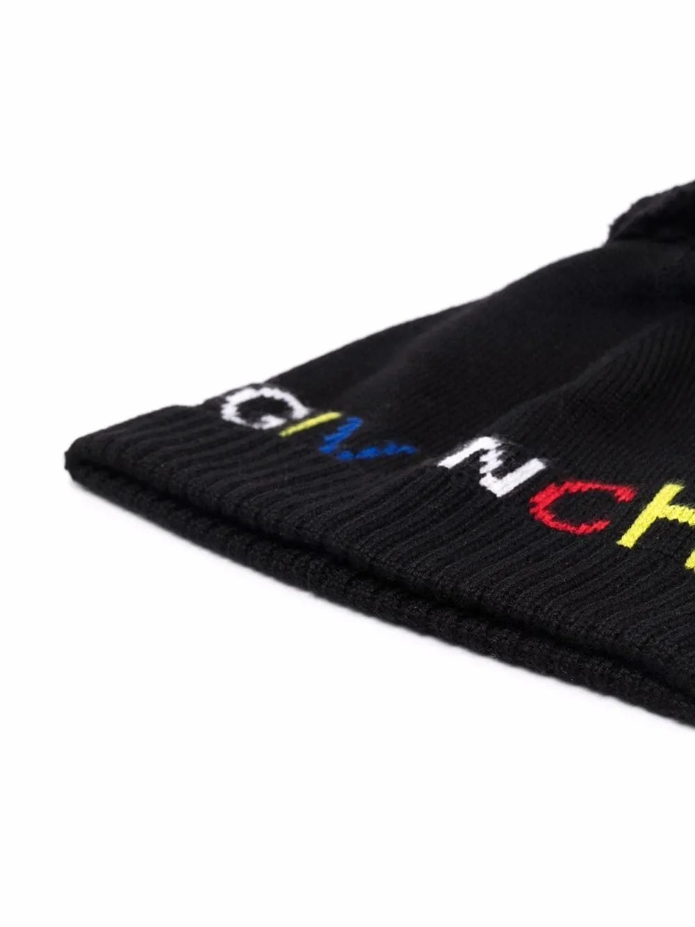 Givenchy Kids Logo Intarsia Pompom Beanie