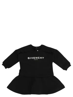 Givenchy Kids Logo Print Long-Sleeve Dress