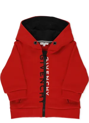 Givenchy Kids Logo Print Zipped Hoodie