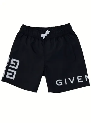 Givenchy Kids Logo Printed Drawstring Swim Shorts