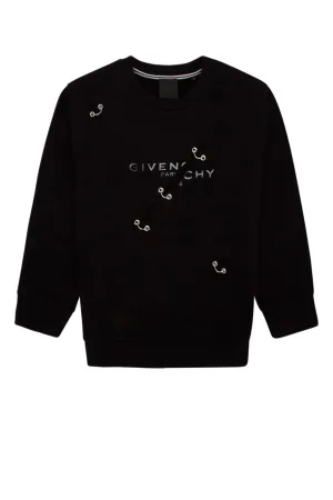 Givenchy Kids Logo Printed Ripped-Effect Sweatshirt