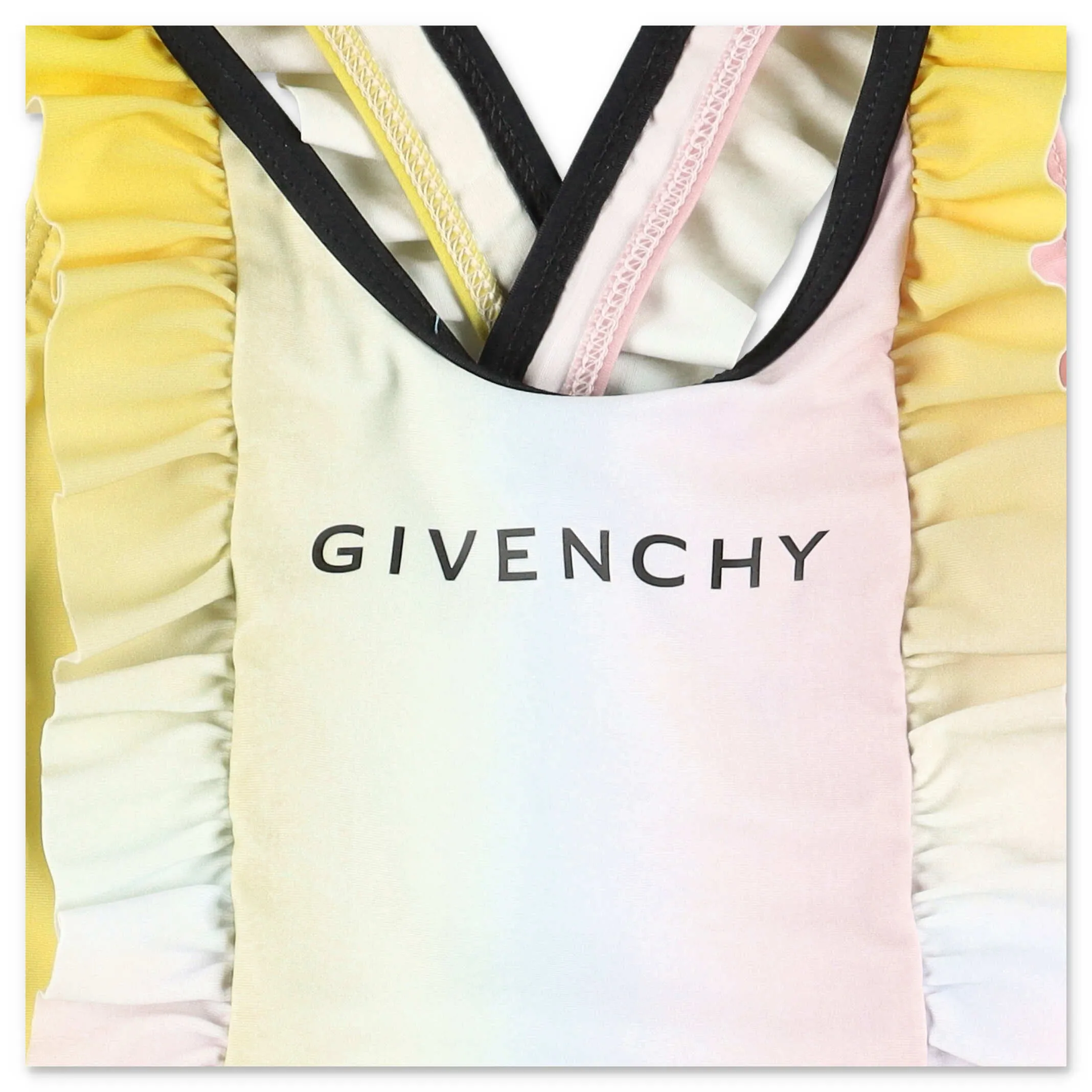 Givenchy Kids Logo Printed Ruffled Swimsuit