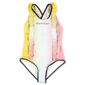 Givenchy Kids Logo Printed Ruffled Swimsuit