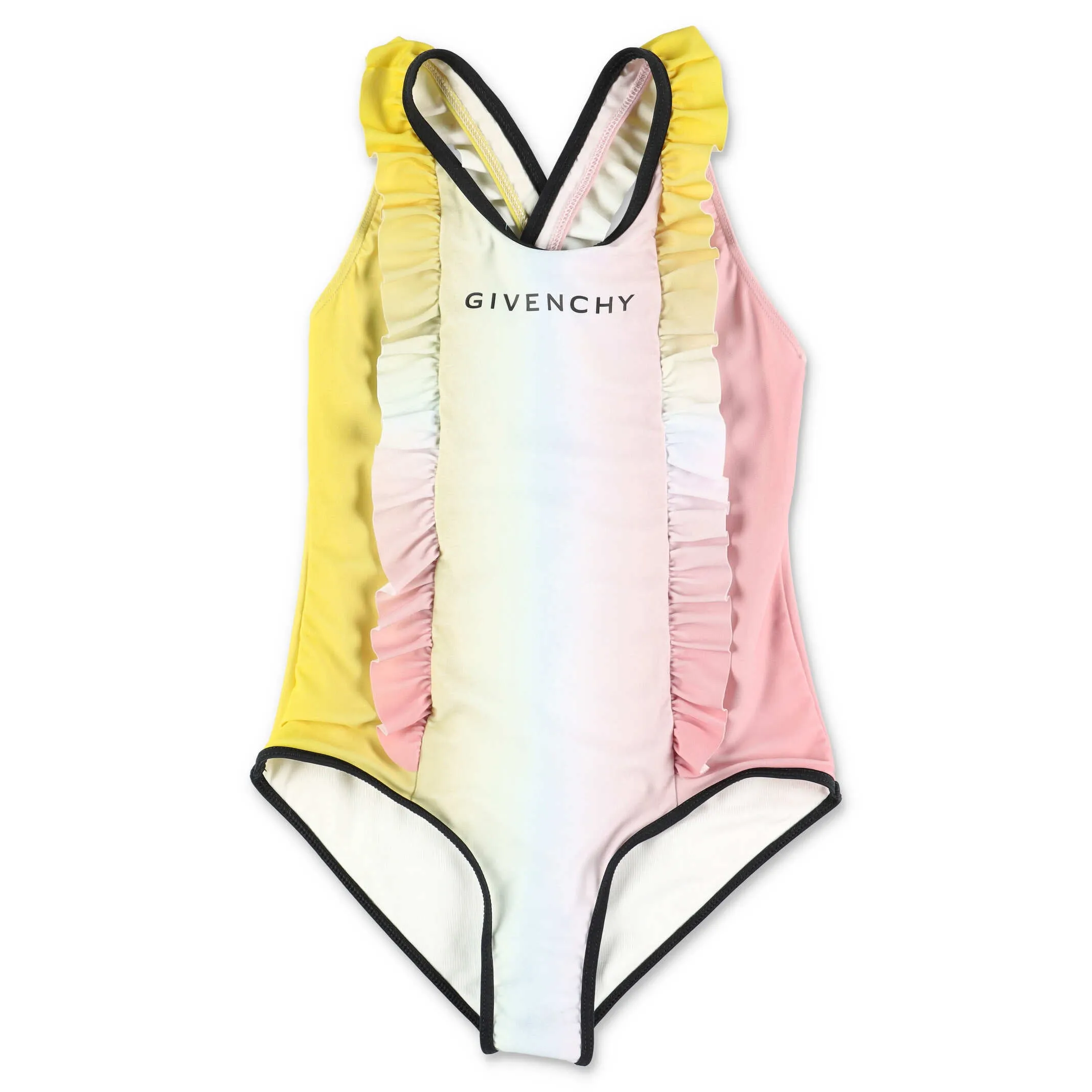 Givenchy Kids Logo Printed Ruffled Swimsuit