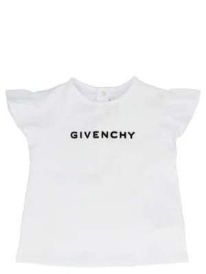 Givenchy Kids Ruffled Logo Embroidered T-Shirt