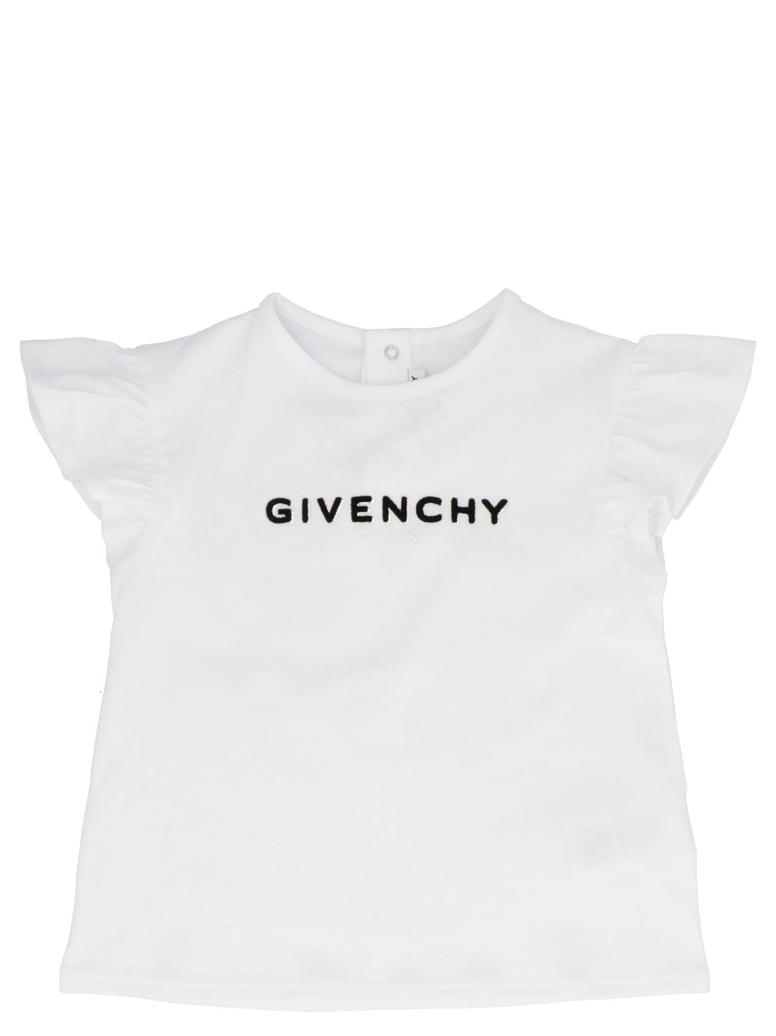 Givenchy Kids Ruffled Logo Embroidered T-Shirt