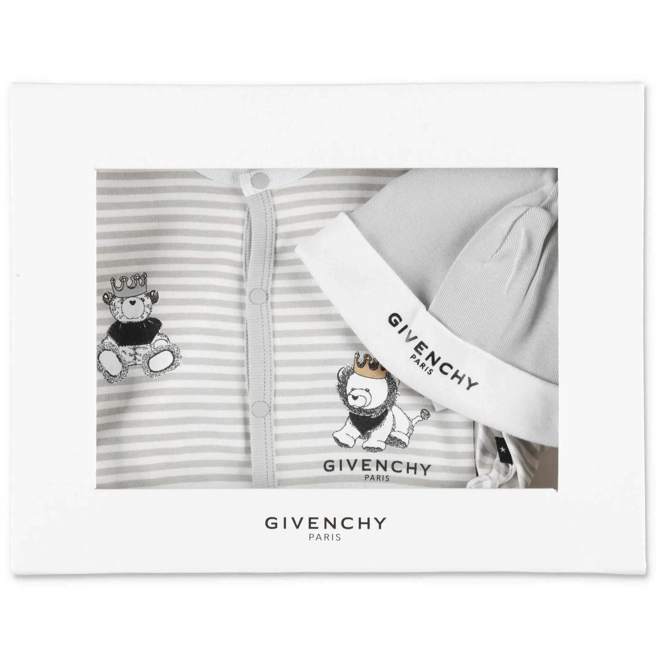Givenchy Kids Striped Animal Print Babygrow Set