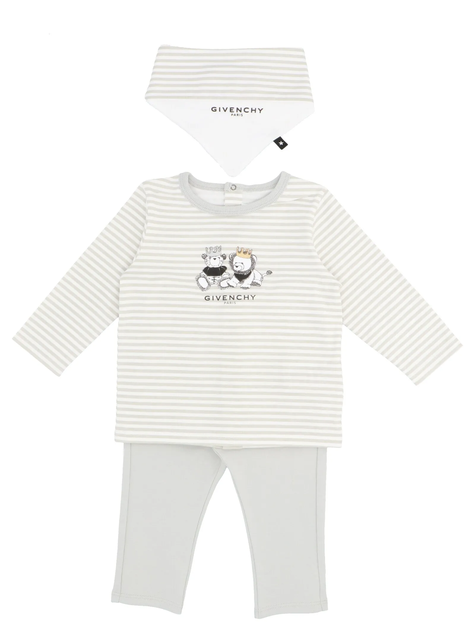 Givenchy Kids Striped Logo Print Onesie Set