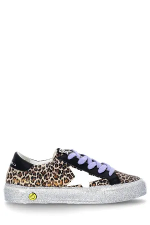 Golden Goose Kids May Leopard Print Sneakers