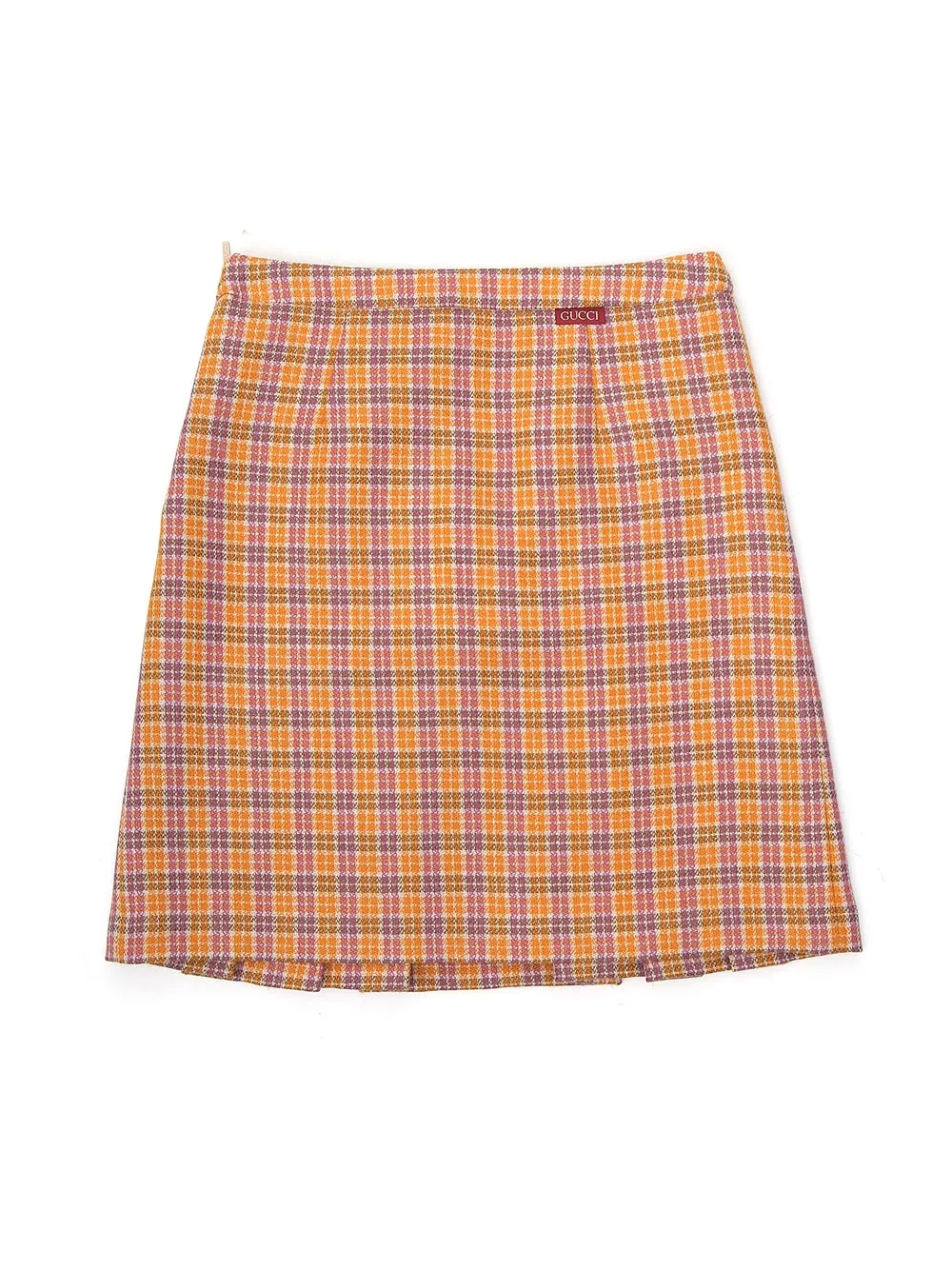 Gucci Kids Checked Logo Patch Skirt