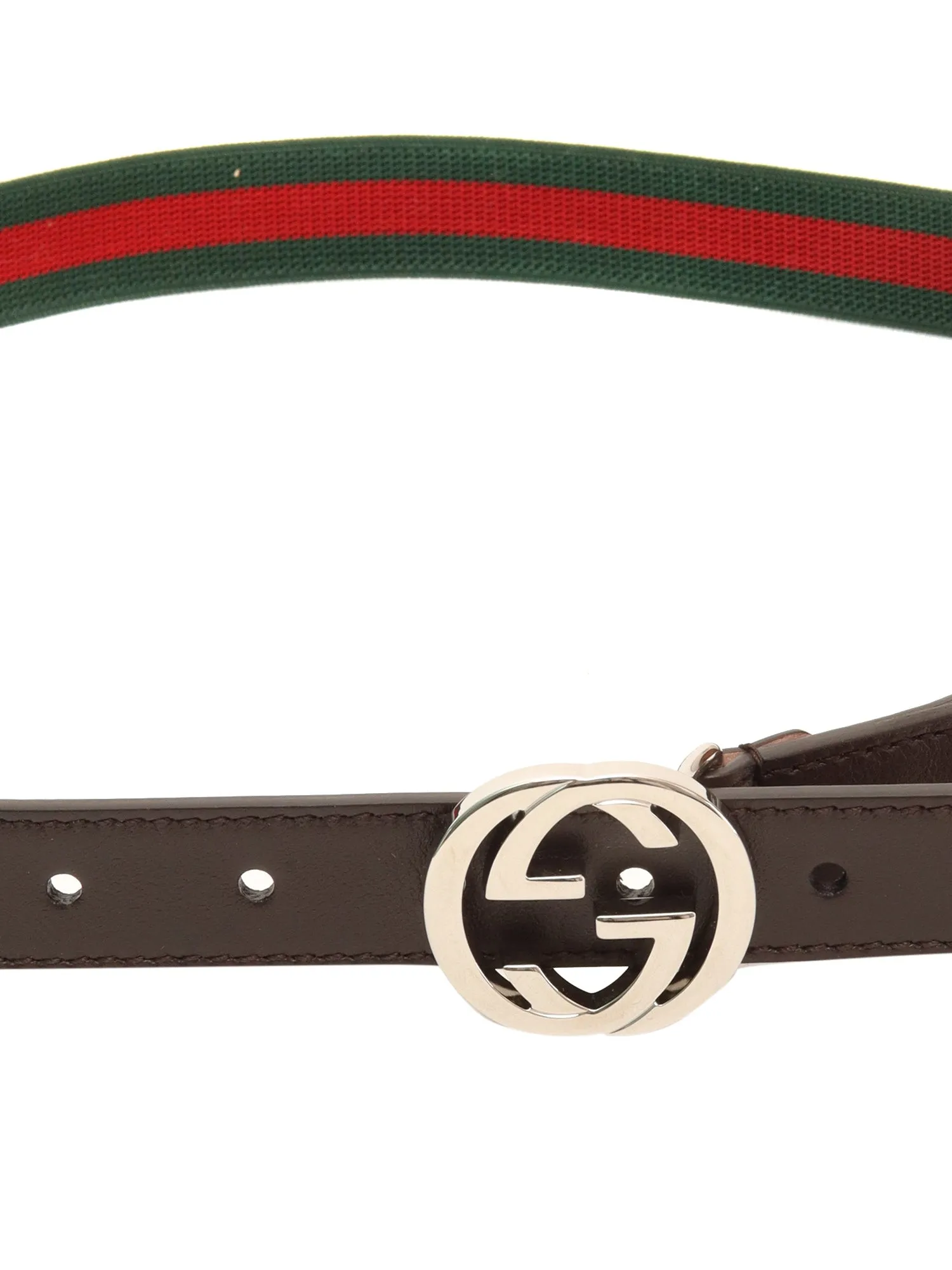 Gucci Kids Children's Web Logo Plaque Belt