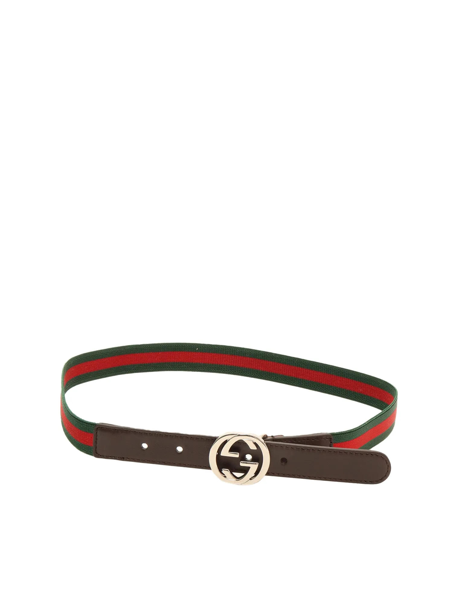 Gucci Kids Children's Web Logo Plaque Belt