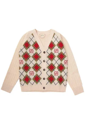 Gucci Kids GG Argyle Cardigan
