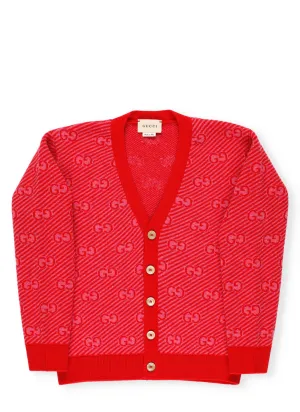 Gucci Kids GG Monogram V-Neck Cardigan