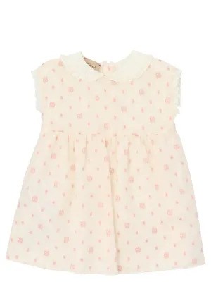 Gucci Kids GG Motif Ruffled Trim Dress
