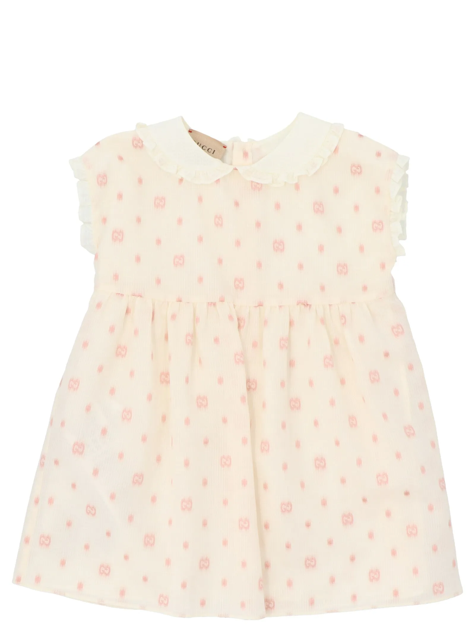 Gucci Kids GG Motif Ruffled Trim Dress
