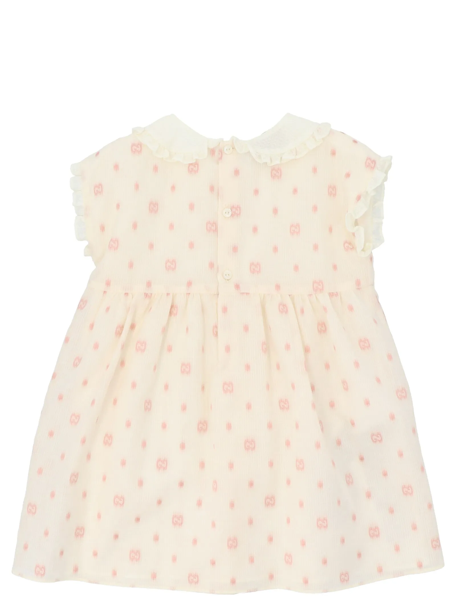 Gucci Kids GG Motif Ruffled Trim Dress