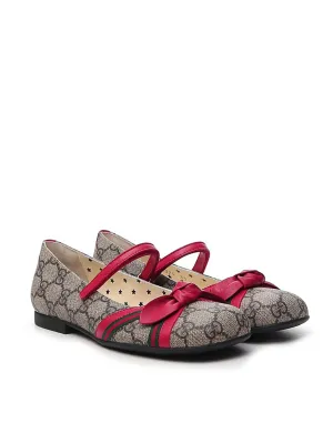 Gucci Kids GG Supreme Ballerina Flats