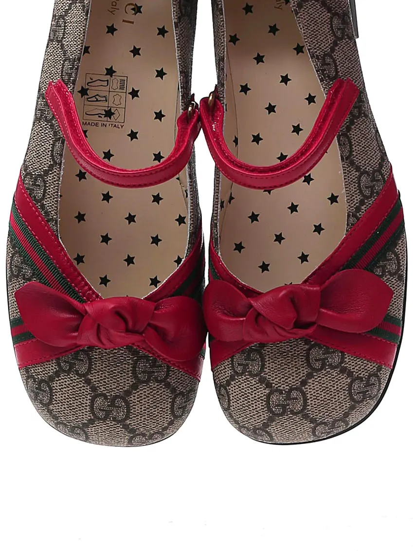 Gucci Kids GG Supreme Ballerina Flats