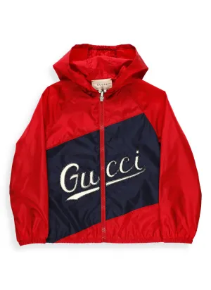 Gucci Kids Logo Embroidered Hooded Jacket