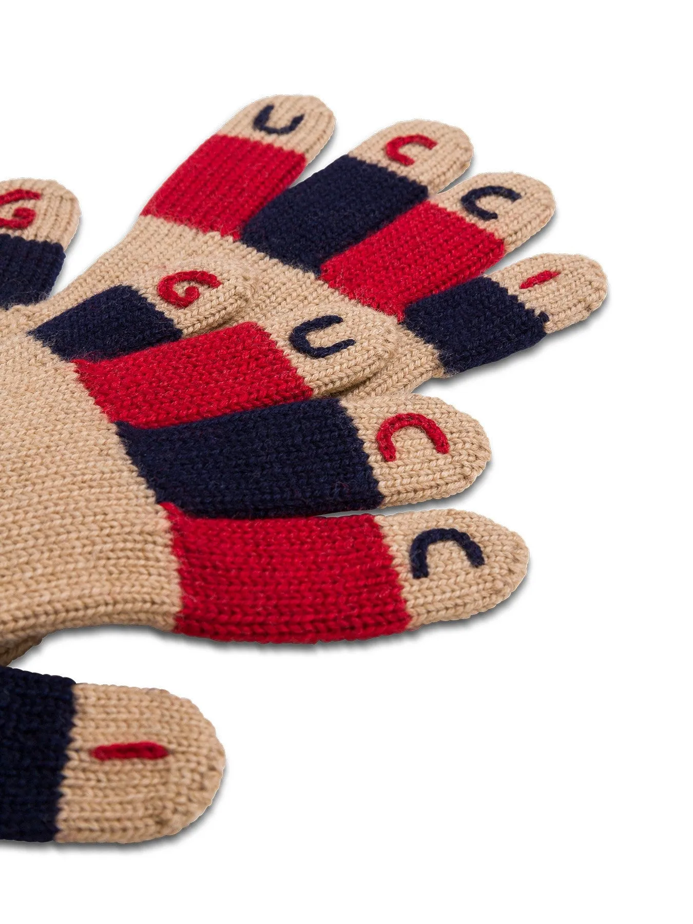 Gucci Kids Logo Embroidered Knitted Gloves