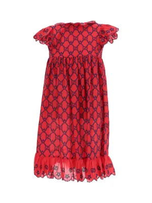Gucci Kids Logo Embroidered Short-Sleeved Dress