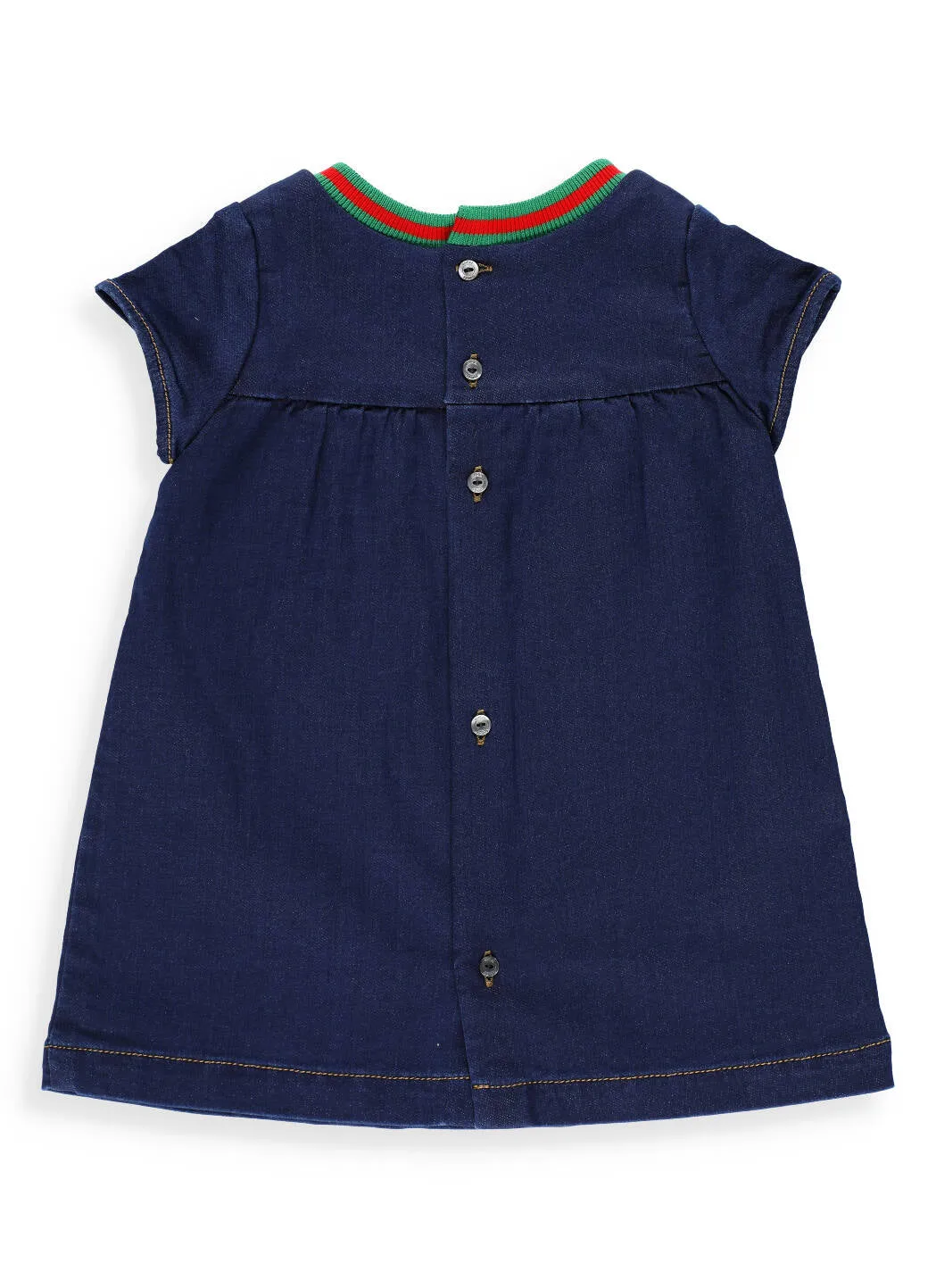 Gucci Kids Logo Patch Denim Dress