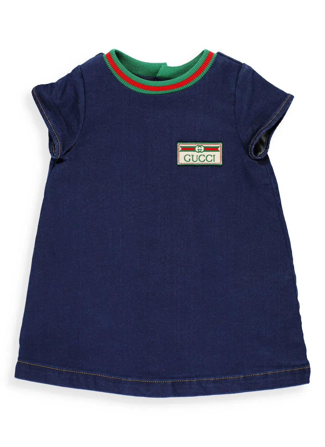 Gucci Kids Logo Patch Denim Dress