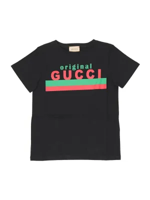 Gucci Kids Logo Printed Crewneck T-Shirt
