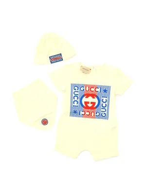 Gucci Kids Logo Printed Short-Sleeved Baby Set