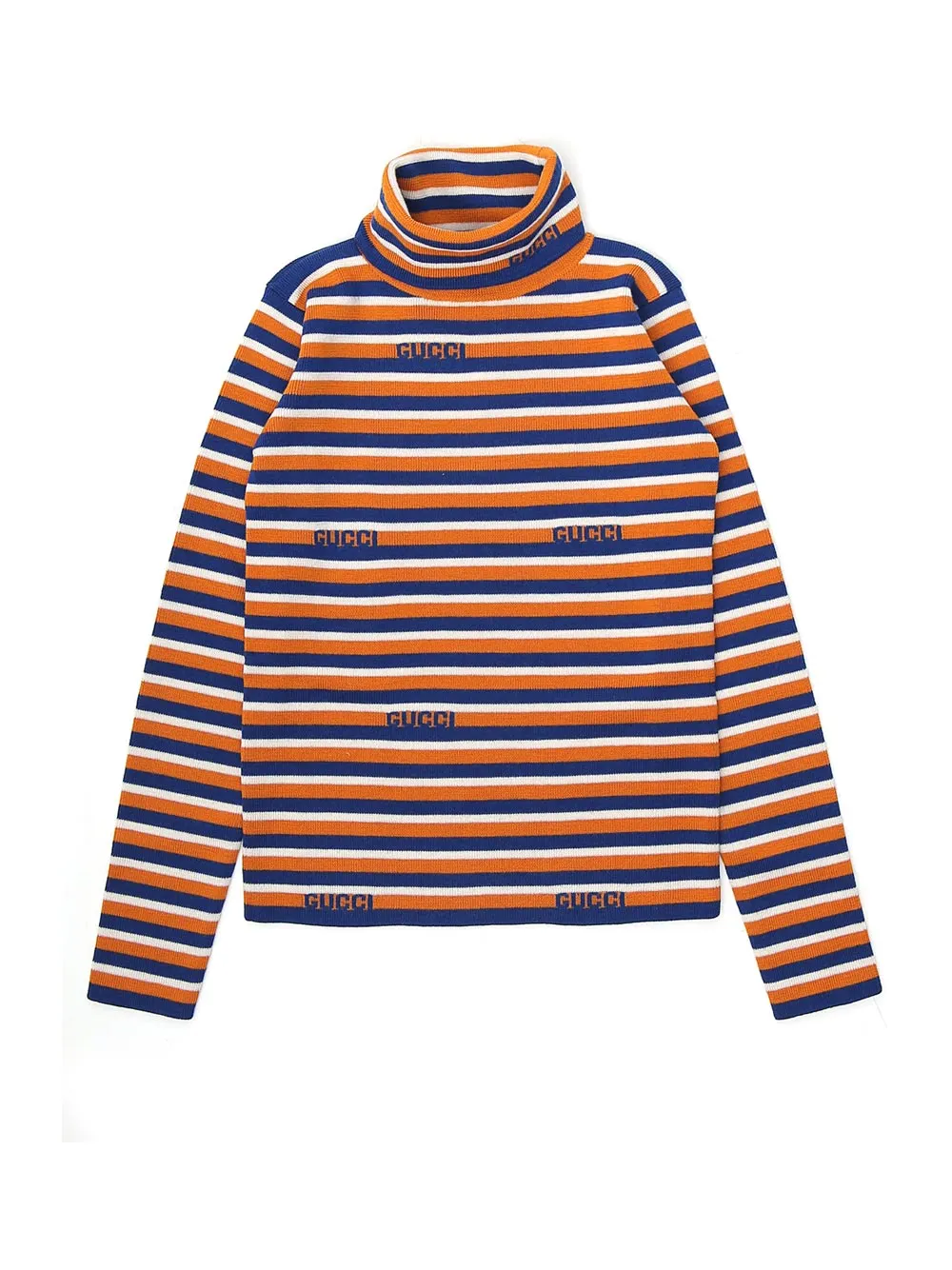 Gucci Kids Logo Stripe Turtleneck Jumper