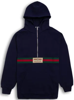 Gucci Kids Logo Stripe Zip Detail Hoodie