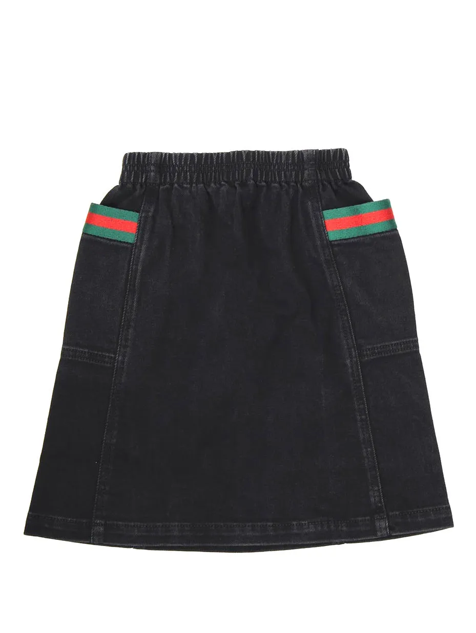 Gucci Kids Web Denim Skirt